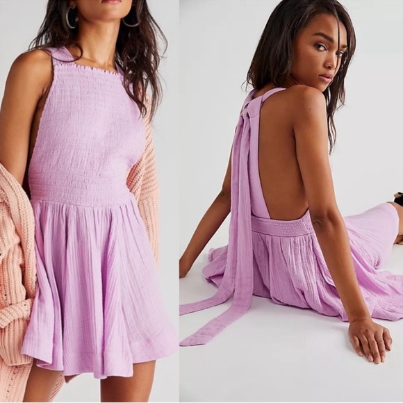 Free People Dresses & Skirts - Free People Leonie Dress Lilac Purple Size Small 100% Cotton